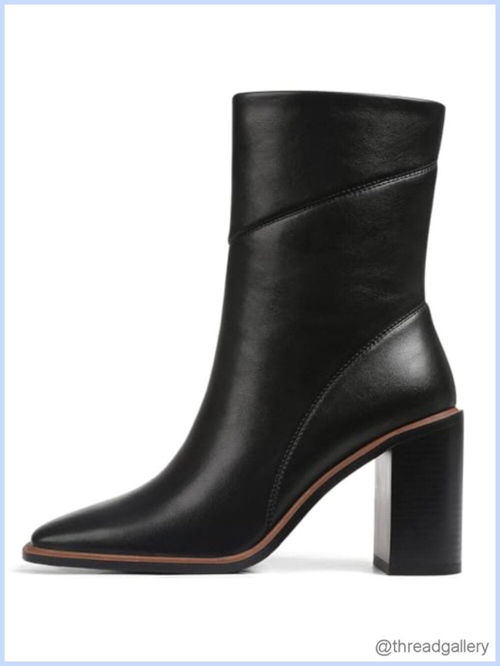 Womens Chunky Block Heel Ankle Boots Square Toe Faux Leather Side Zip